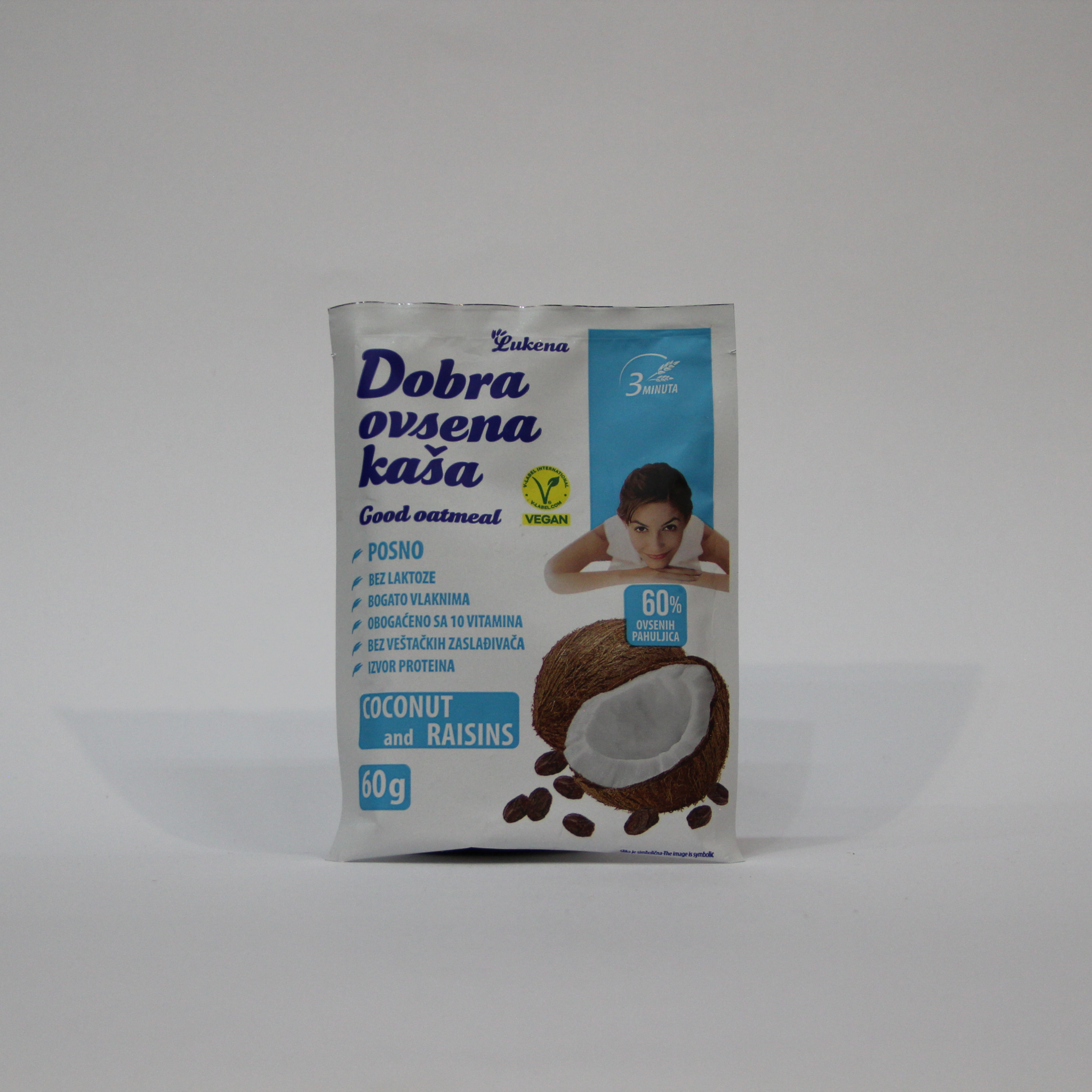 Dobra ovsena kaša sa kokosom i suvim grožđem 60g